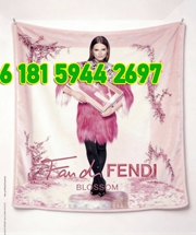 Fendi Fan di Blossom Pink Floral Flannel Throw Blanket IMG_9638
